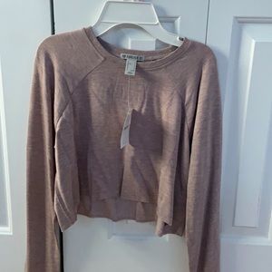 Pink long sleeve crop top from forever 21
